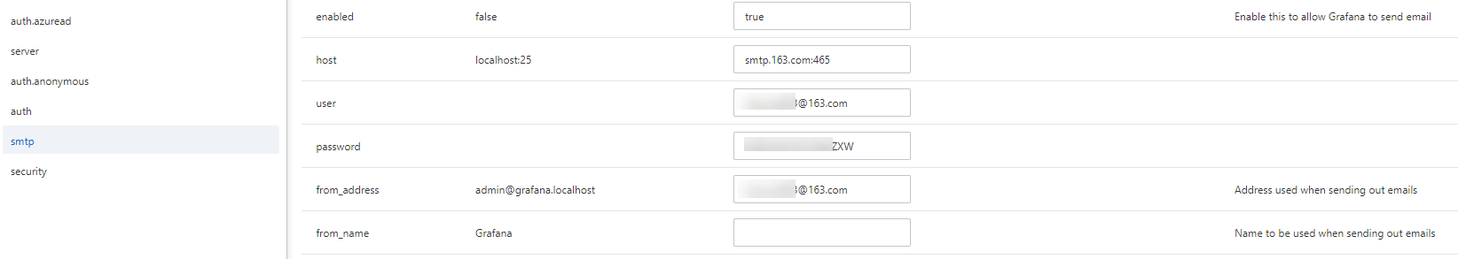 Configure SMTP parameters