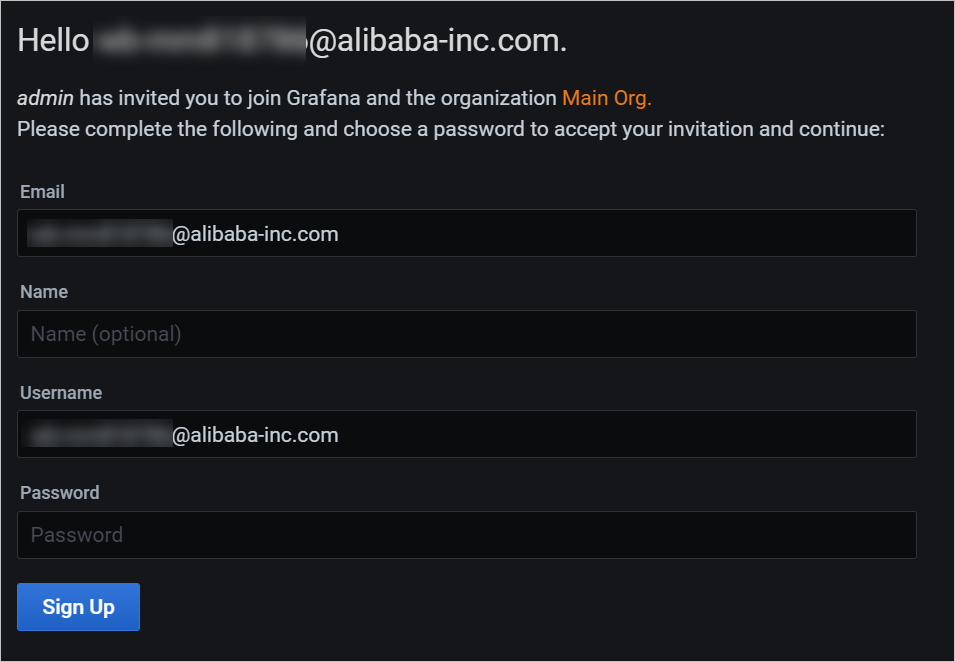 Configure the password