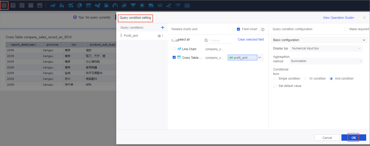 Cross table to be queried