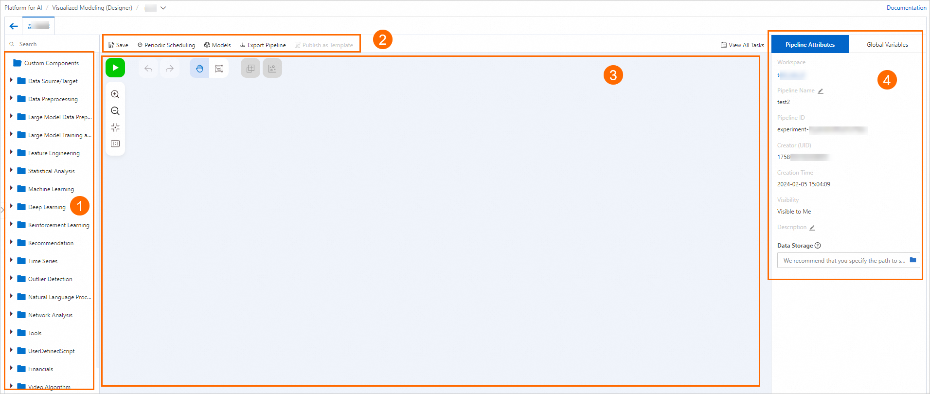 Configuration tab of a pipeline in Machine Learning Designer