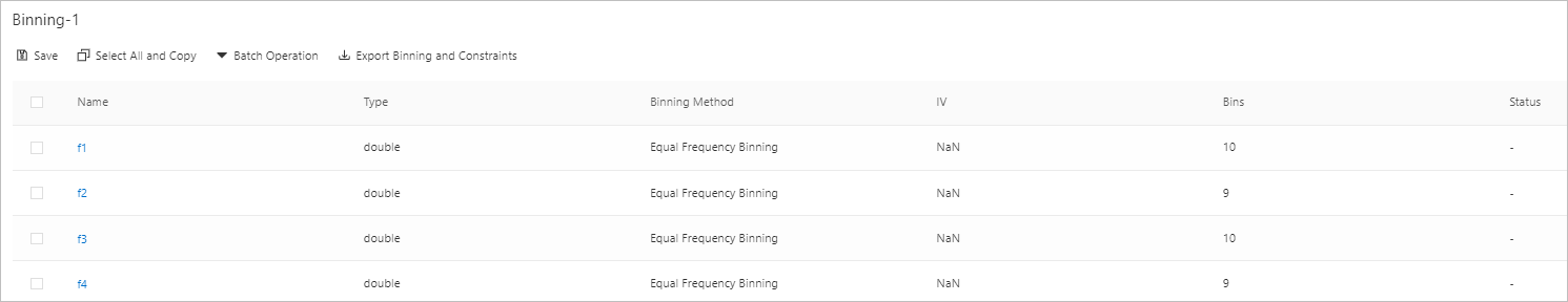 Binning variables