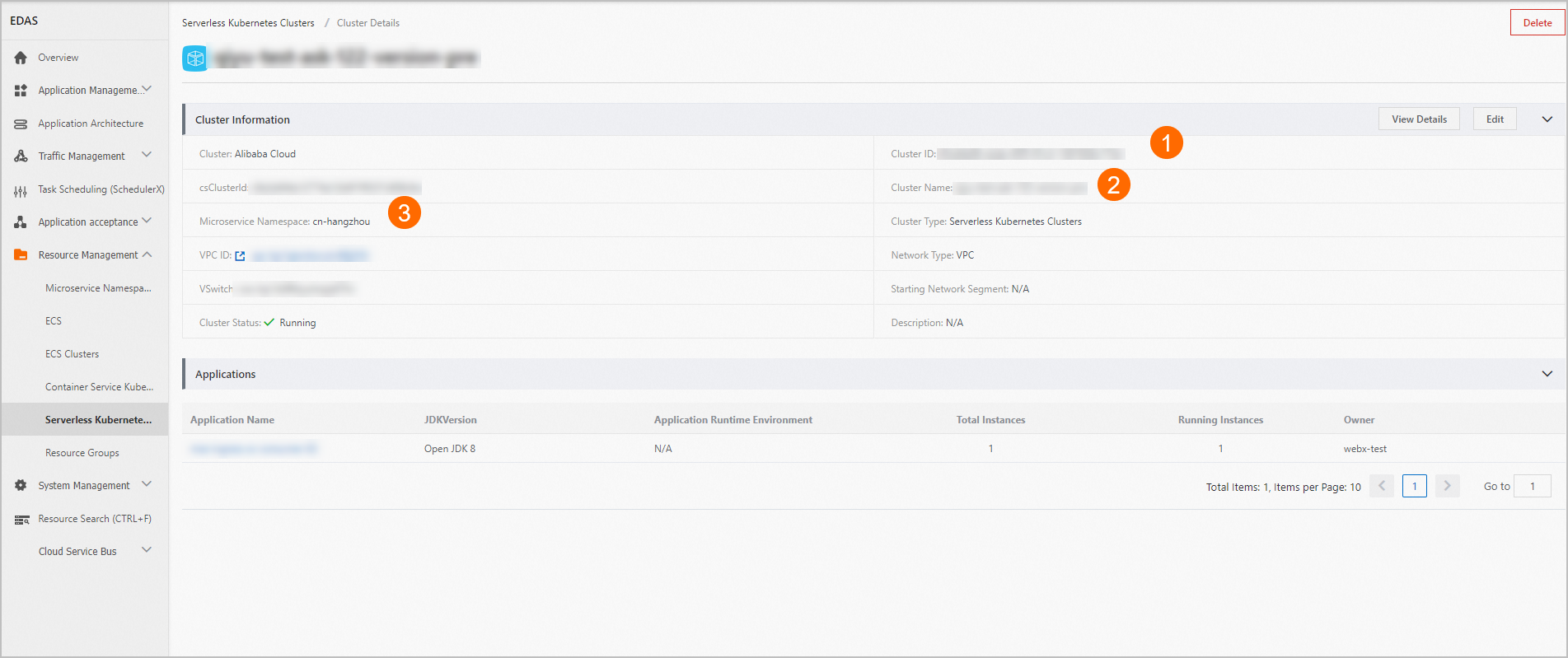 Obtain the information about a cluster