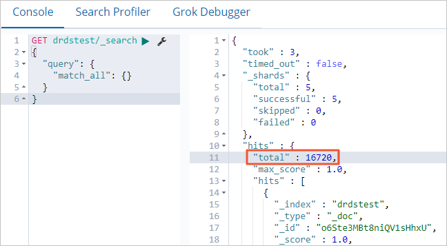 查看目标端数据量