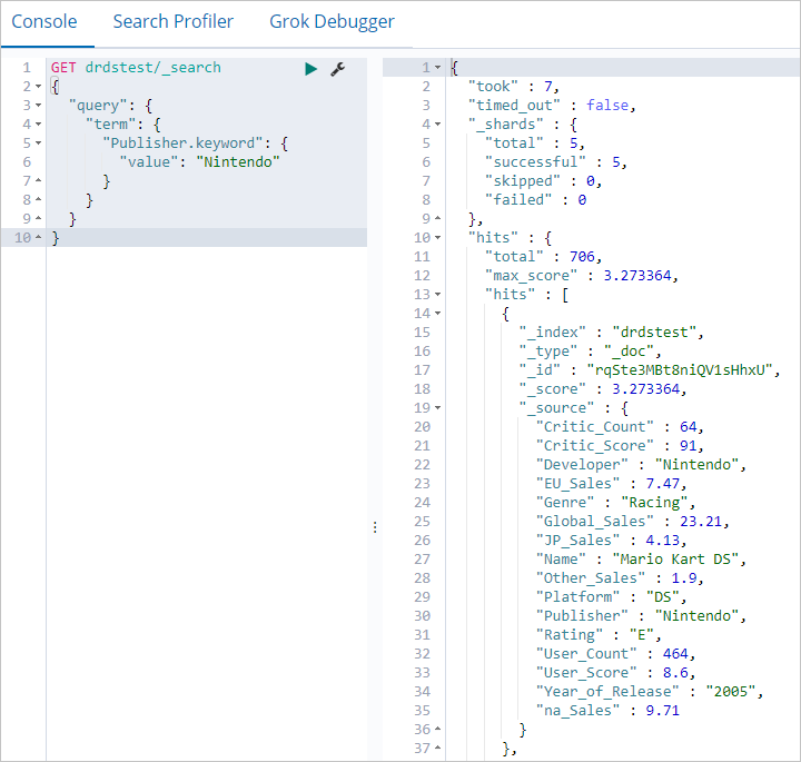 对字段进行数据检索