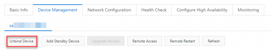 Disassociate the device from the SAG instance