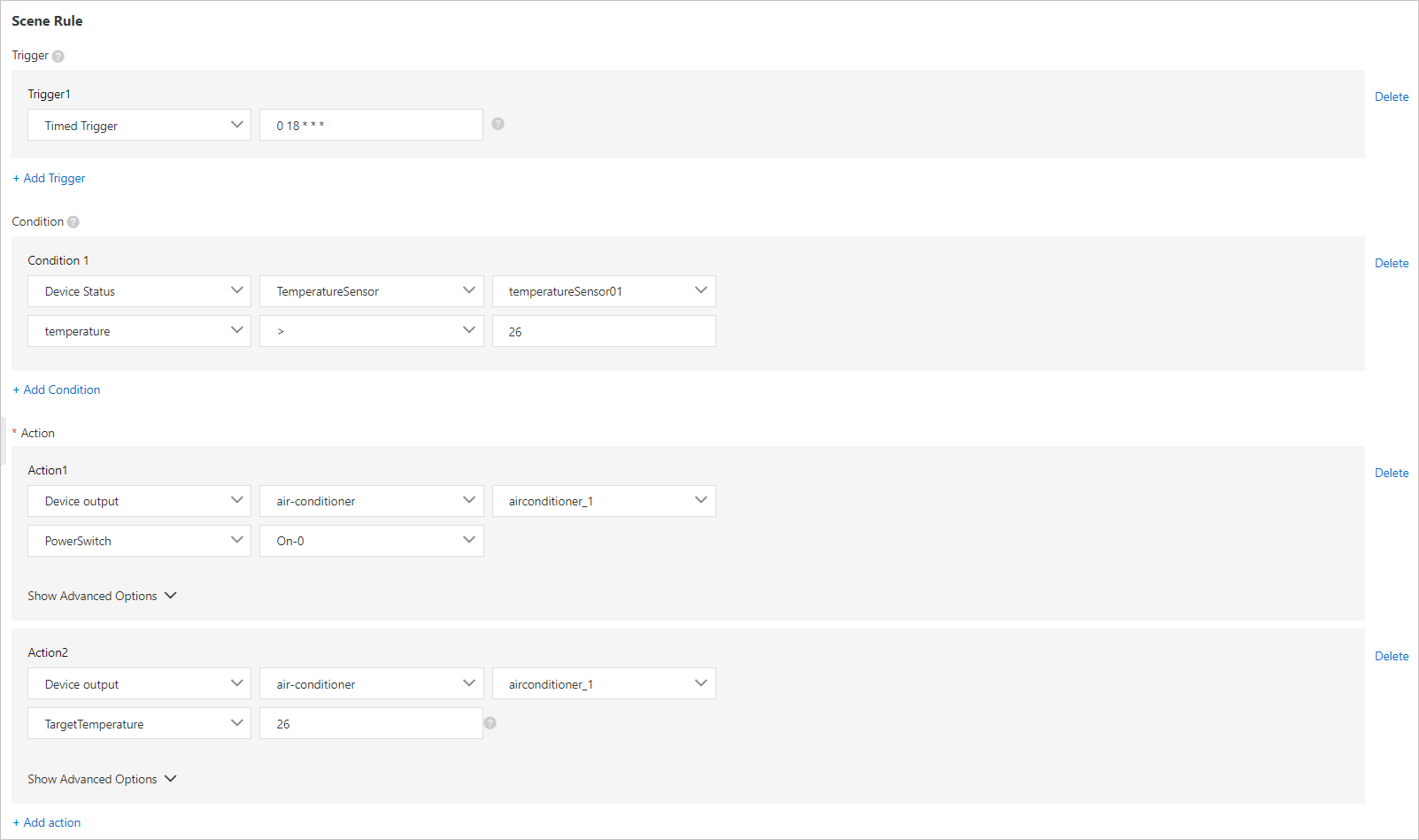 Configure a scene orchestration rule