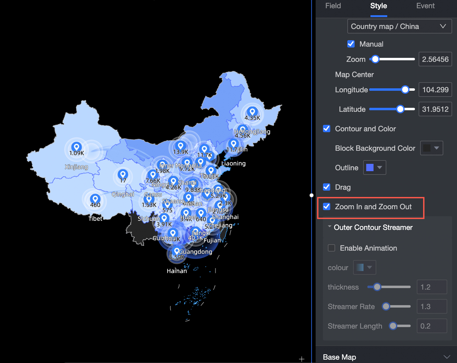 多图层地图通用缩放