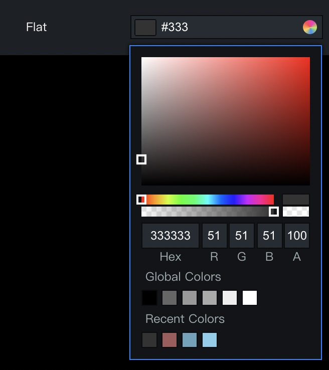 Configuration example of a solid color padding box