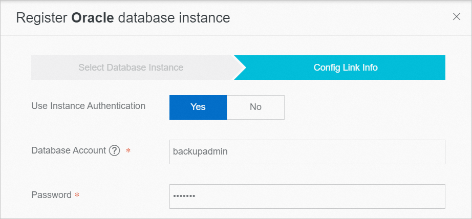 Register the Oracle database