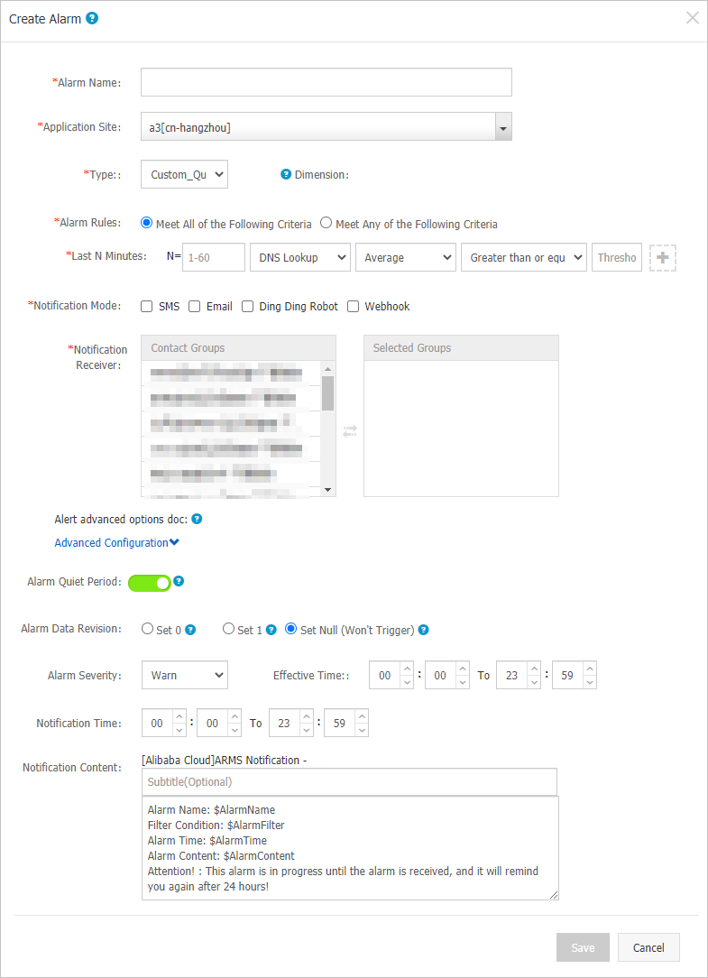 创建报警对话框