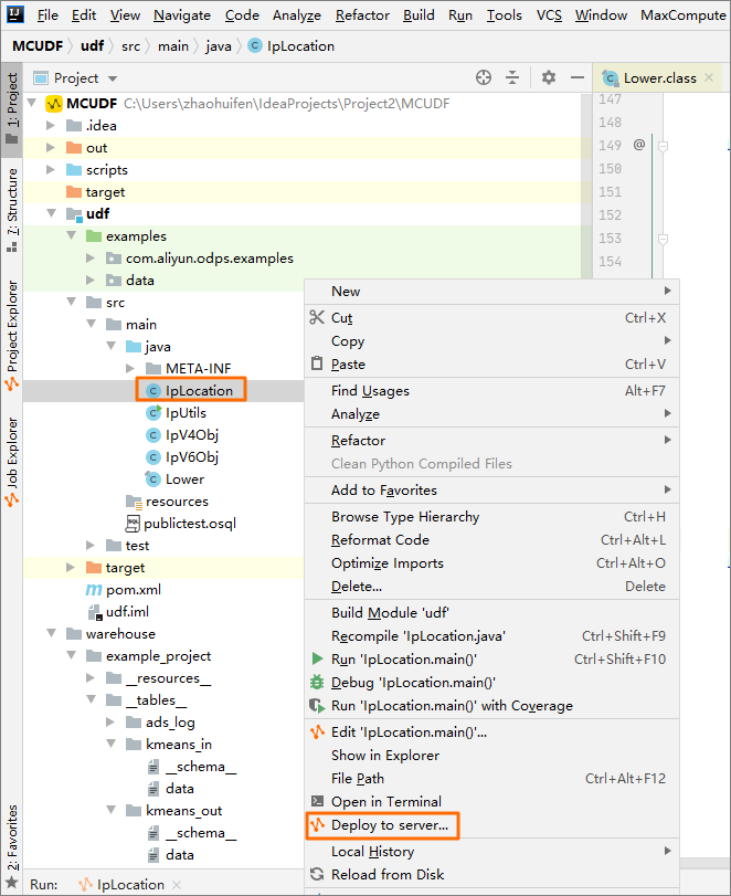 Upload the UDF script