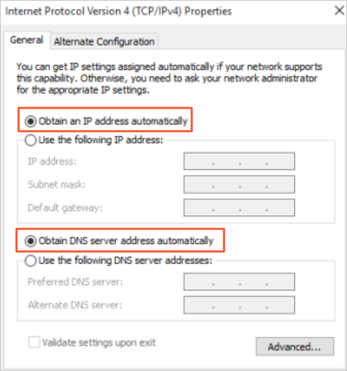 Automatically obtain an IP address