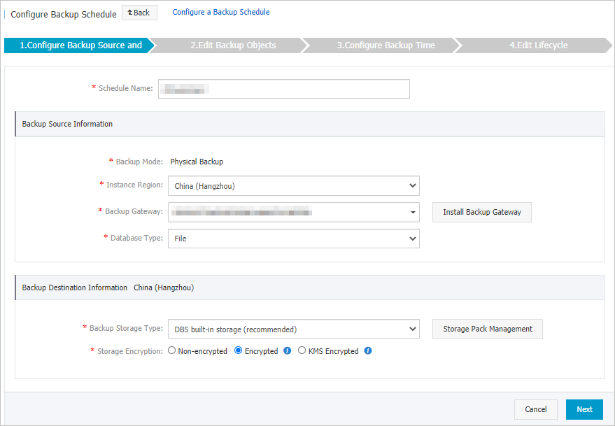 Configure Backup Source and Destination - file