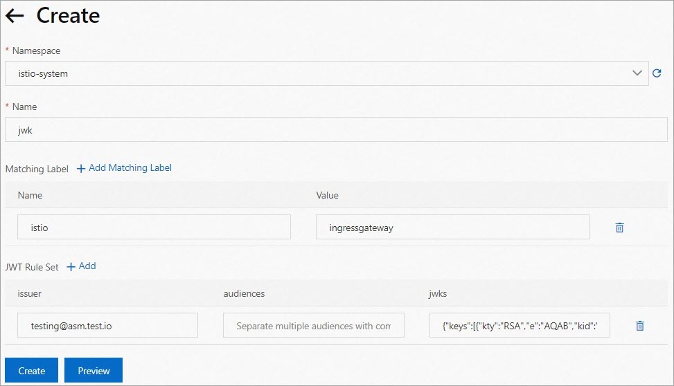 Create page
