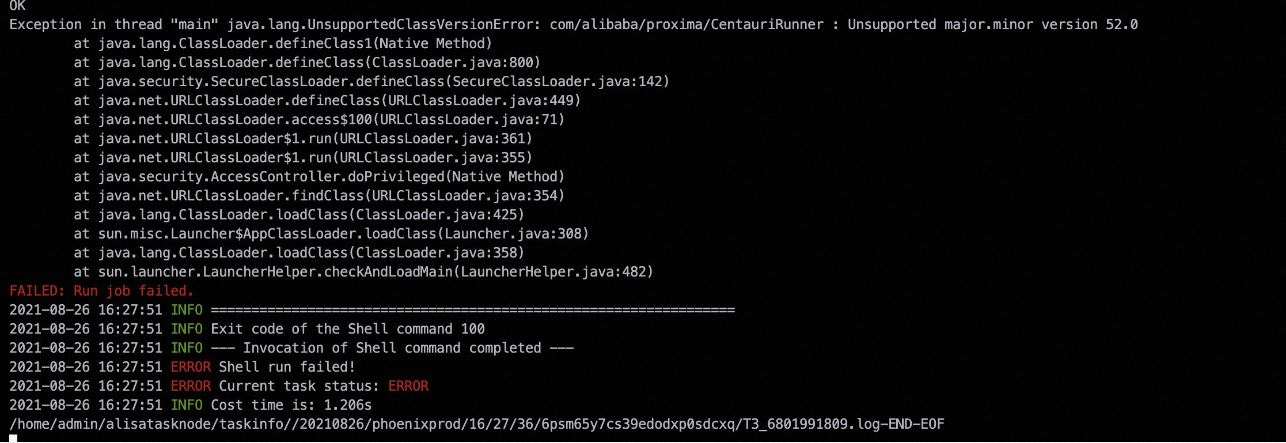 Error message