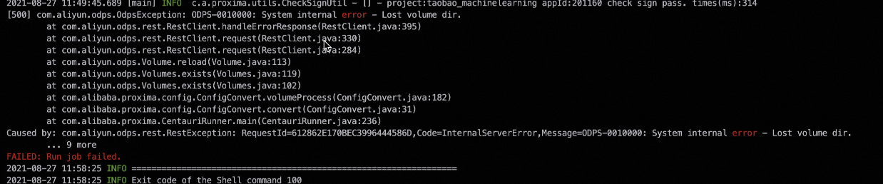 Error message