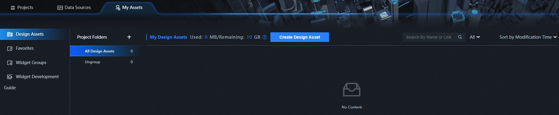 Manage Design Assets panel