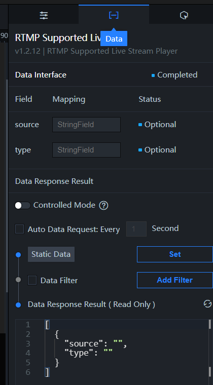 RTMP视频流播放器数据面板