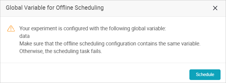 Go to the offline scheduling page