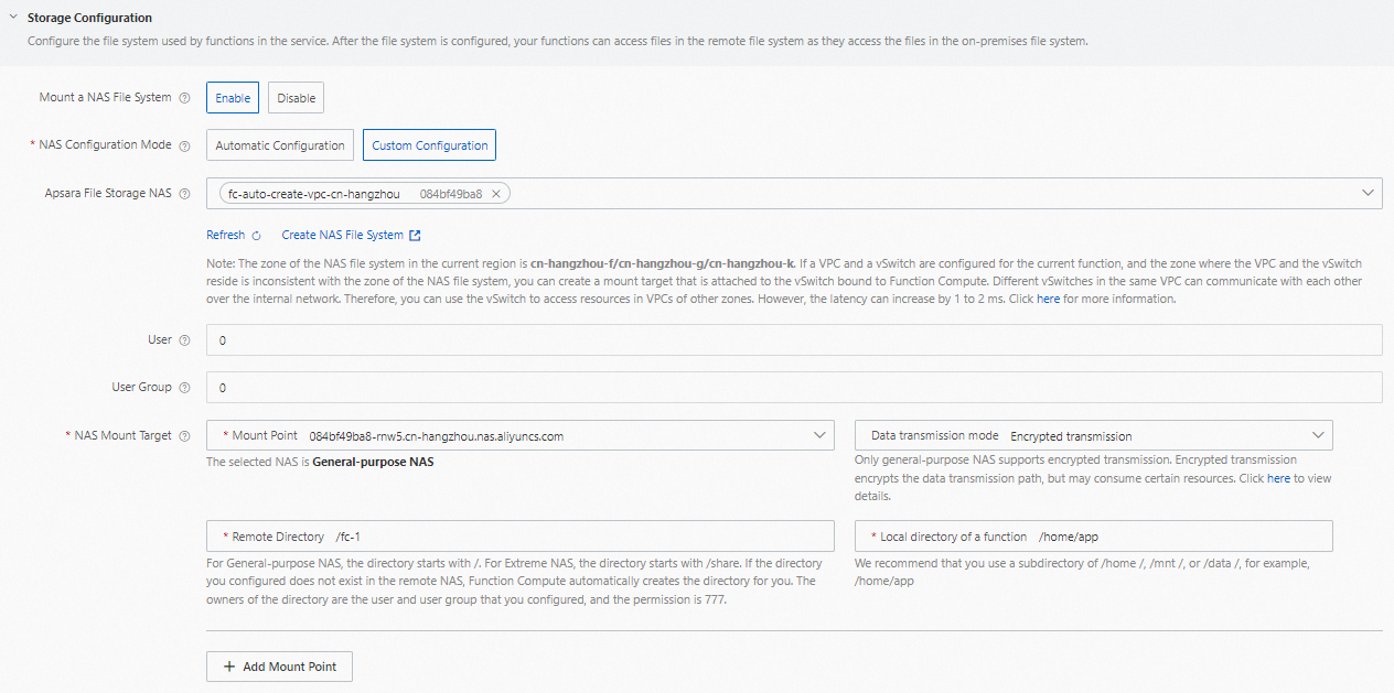 Subdirectory mounting