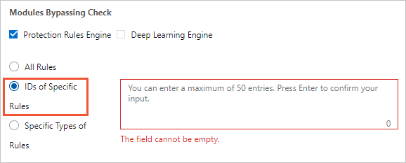 IDs of Specific Rules