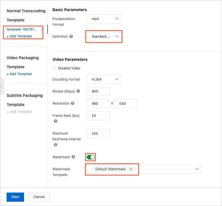 Templates with watermarks