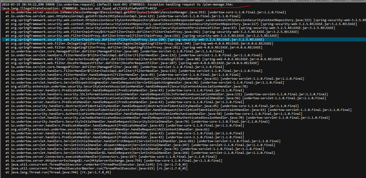 Common error logs of Java applications