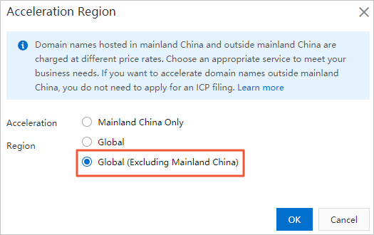 Change the accelerated region
