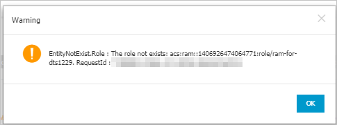 Alert message_Role does not exist