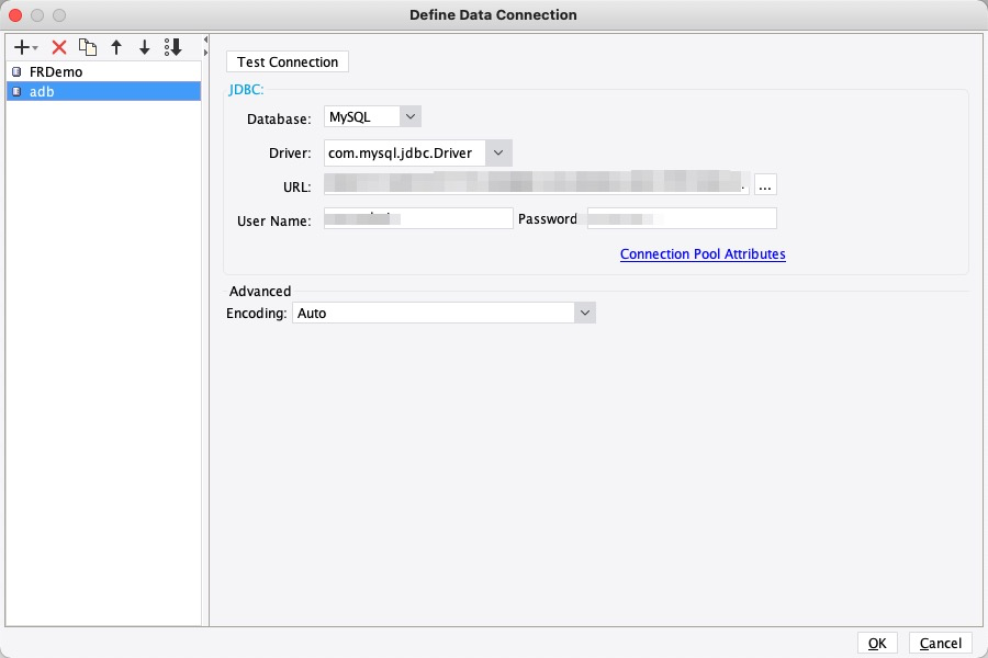 Configure connection parameters