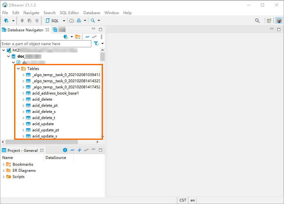 Query all existing tables