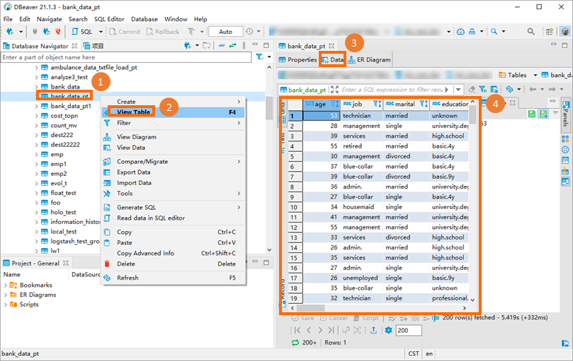 Query table data