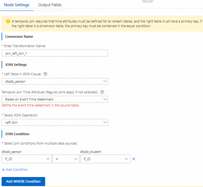 Transform JOIN_Configure Nodes