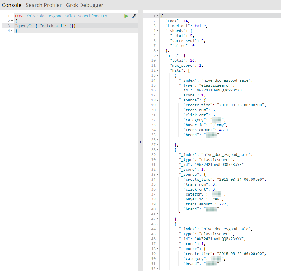 View the synchronized data