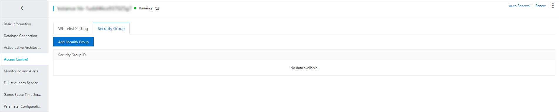 Click the Security Group tab