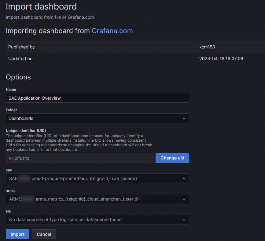 sc_import_sae_application_dashboard_from_grafana
