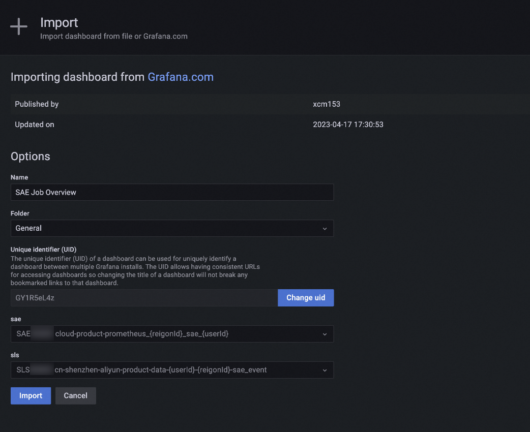 sc_import_sae_job_dashboard_from_grafana
