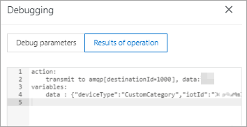 Debugging result