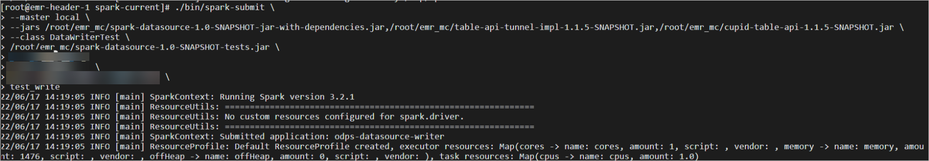 Write data to a non-partitioned table