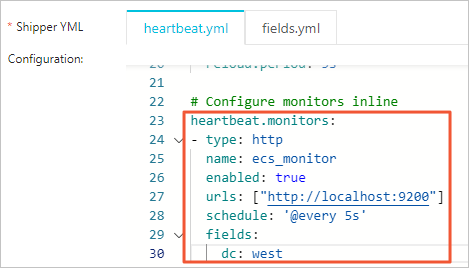 Heartbeat configuration