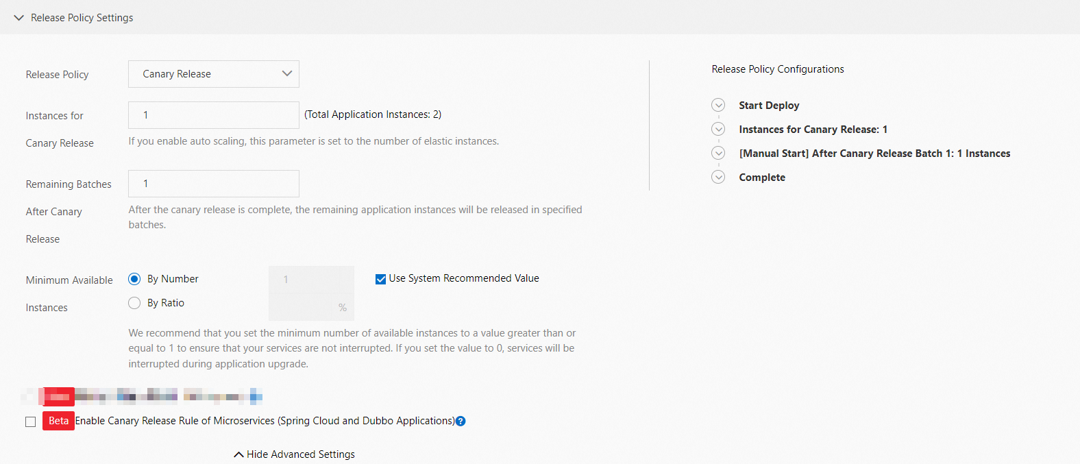 Canary release policy