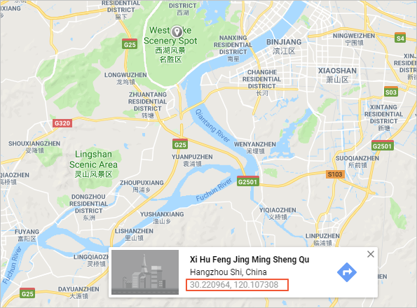 获取西湖的详细坐标