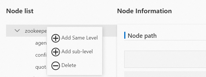 Shortcut menu options