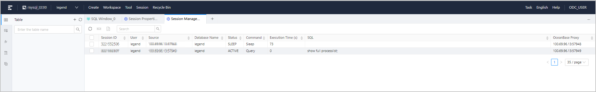 Manage sessions