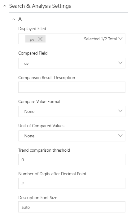 Search & Analysis Settings section