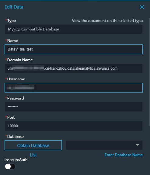 Add a Data Lake Analytics database