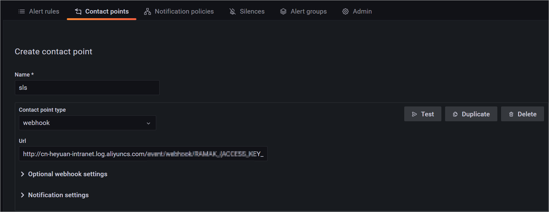 Create contact point