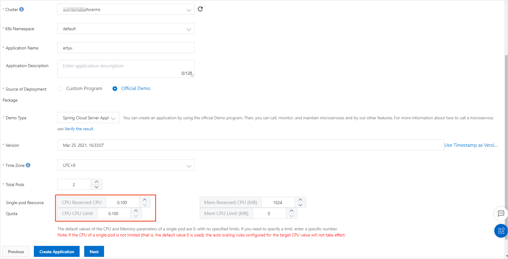 Configurations - Configure reserved CPUs and CPU quota