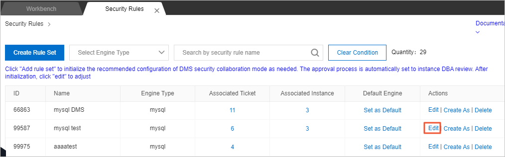 Edit a security rule