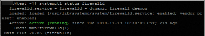 Check the status of the firewall